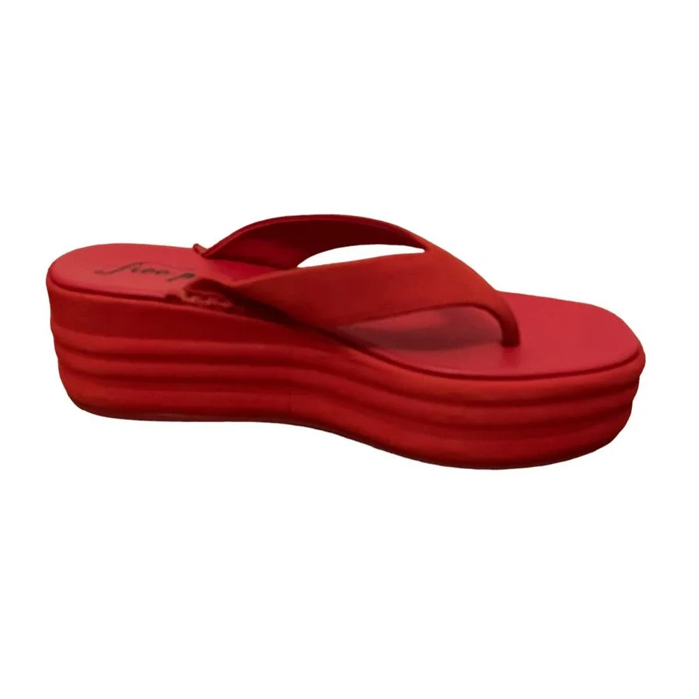 Free People Haven Thong Platform Sandal Flame Red Women's Sz EU 40 US 10 NEW